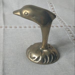 Vintage Solid Brass DOLPHIN Figurine Leonard Silver Mfg Co. Ocean Nautical